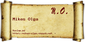 Mikes Olga névjegykártya